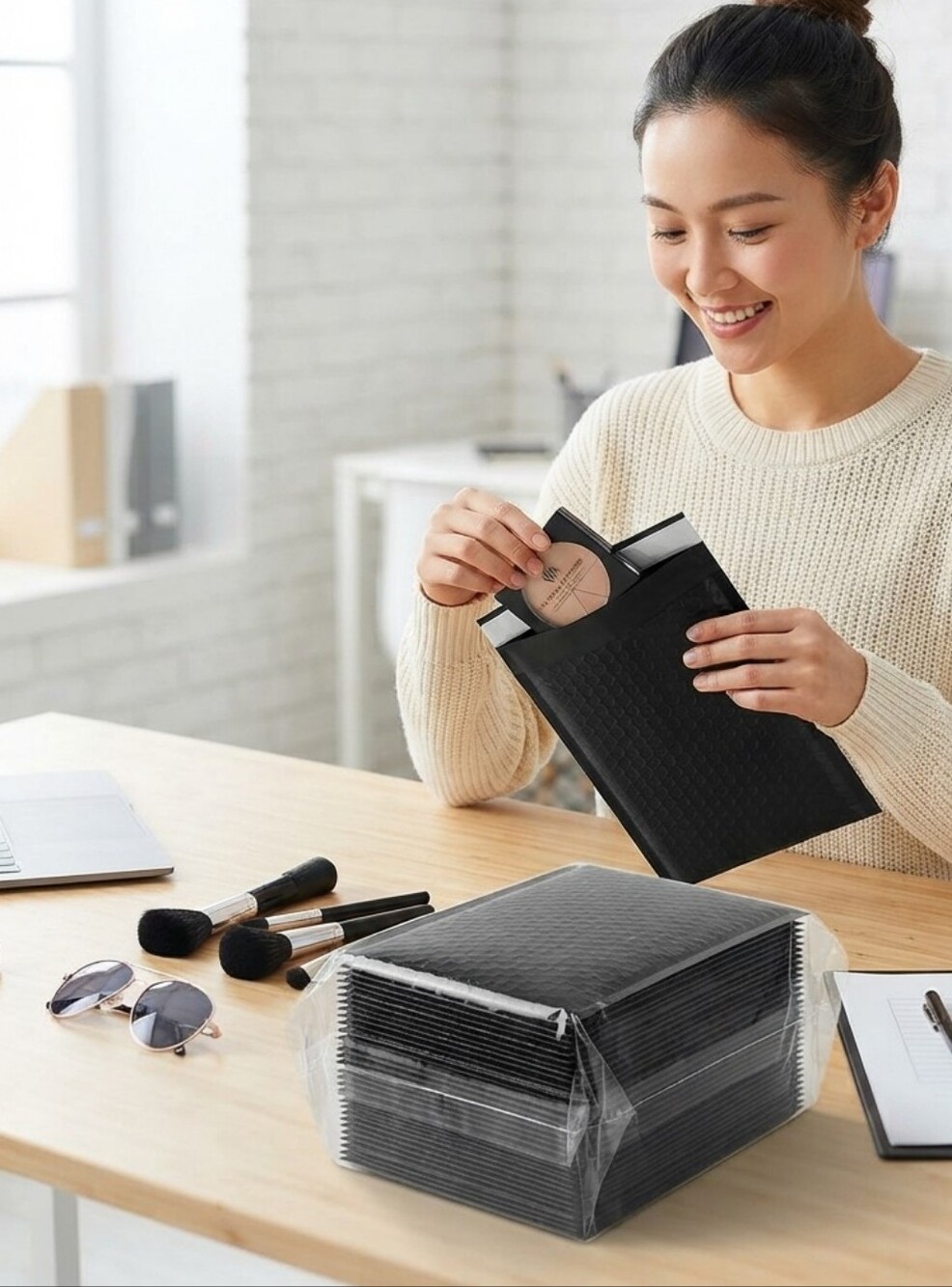 🍎4x8 Inch Black Bubble Mailers – 40 Pack Padded Self-Sealing Envelopes